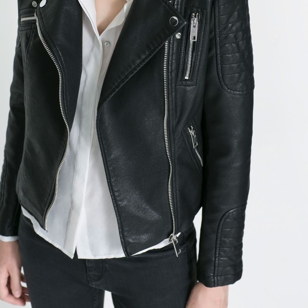 Zara Basic Leather Jacket - image 2